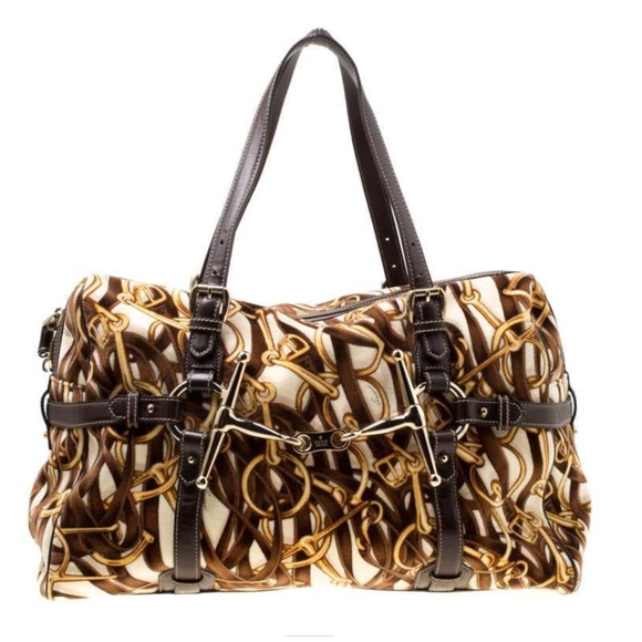 Gucci 💥PRICE DROP🔥Brwn Horsebit Velvt Large 85th - Picture 3 of 8